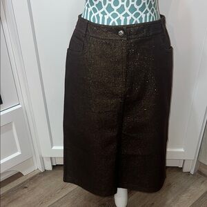 French Connection brown and gold pencil Skirt